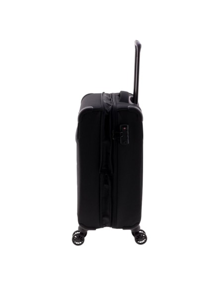 maleta cabina Gladiator Helios 55 negra vista lateral