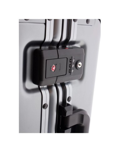 maleta cabina Gladiator Luma 55 aluminio vista de cerradura