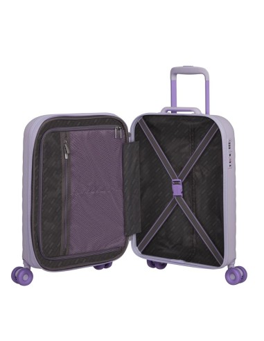 Mala American Tourister Neovibe 55 lilás com detalhes no interior