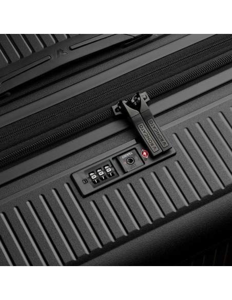 Maleta de cabina Roncato ARCADE 55 cm negra vista cerradura